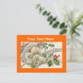 Vintage Weihnachtskarten Feiertagspostkarte (Stehend Vorderseite)