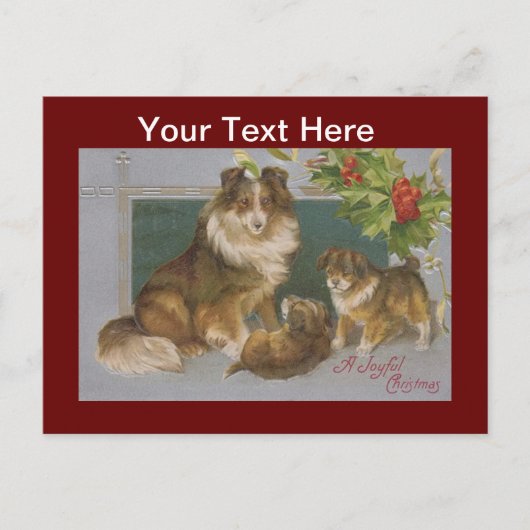 Vintage Weihnachtskarten Feiertagspostkarte (Vorderseite)