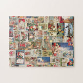 Vintage-Weihnachtskarten - Festtagsmuster Puzzle (Horizontal)
