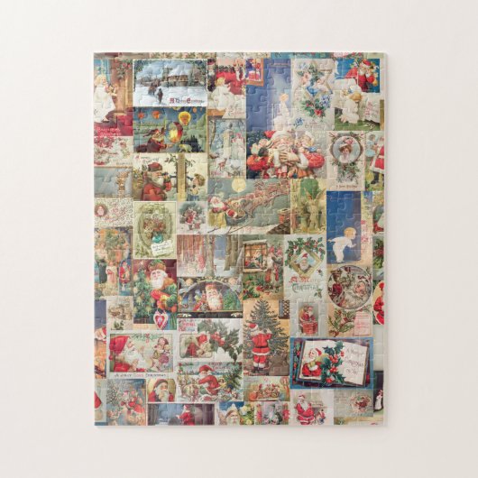 Vintage-Weihnachtskarten - Festtagsmuster Puzzle (Vertikal)