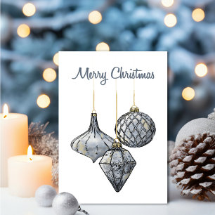 Vintage-Weihnachtskarten mit Ornamenten aus Quecks Karte