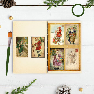 Vintage Weihnachtskarten-Scrapbook-Verzierungen