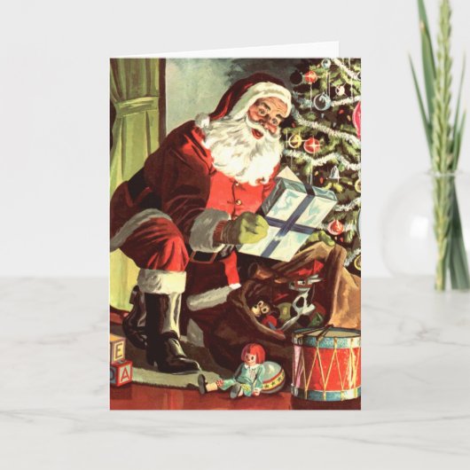 Vintage Weihnachtskarten und Baumkarten Feiertagskarte (Vorderseite)