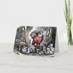 Vintage Weihnachtskarten und Hunde Feiertagskarte