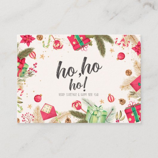 Vintage Weihnachtskarten Visitenkarte (Vorderseite)