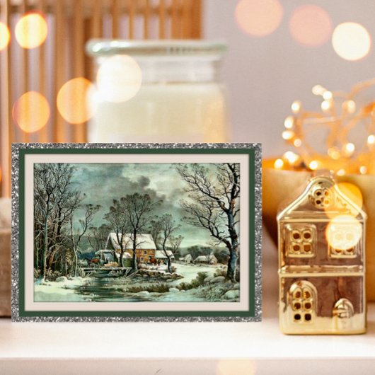 Vintage Weihnachtskarten zum Anpassen Feiertagskarte