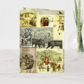 Vintage-Weihnachtskartenbilder-Collage Karte (Rückseite)