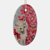 Vintage Weihnachtskatze 1940 Keramikornament (Rechts)