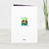 Vintage Weihnachtskatze hinzufügen Nachricht Retro Feiertagskarte (Rückseite)