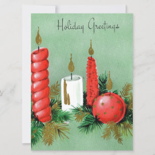 Vintage-Weihnachtskerzen Feiertagskarte