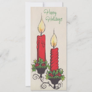 Vintage-Weihnachtskerzen Feiertagskarte