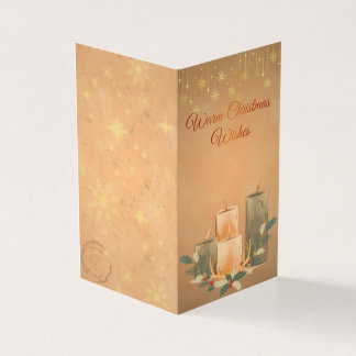 Vintage Weihnachtskerzen-Grußkarte mit warmer Atmo