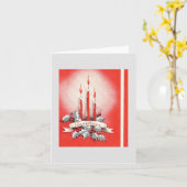 Vintage Weihnachtskerzenkarte Karte (Gelbe Blume)