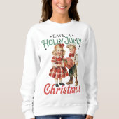Vintage Weihnachtskinder Holly Jolly Sweatshirt (Vorderseite)