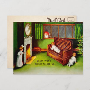Vintage Weihnachtskinder - Postkarte