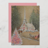 Vintage Weihnachtskirche Feiertagskarte (Vorne/Hinten)