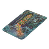 Vintage-Weihnachtskirche mit Bleiglasfenster Magnet (Linke Seite)