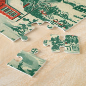 Vintage Weihnachtskirche, Schneelandschaft im Wint Puzzle (Seite)