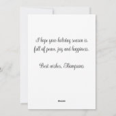 Vintage Weihnachtskirche Schwarz-weiß Feiertagskarte (Rückseite)