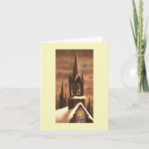 Vintage-Weihnachtskirchturm Karte