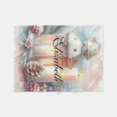 Vintage Weihnachtsklangen und Ornamente Fleecedecke (Vorderseite (Horizontal))