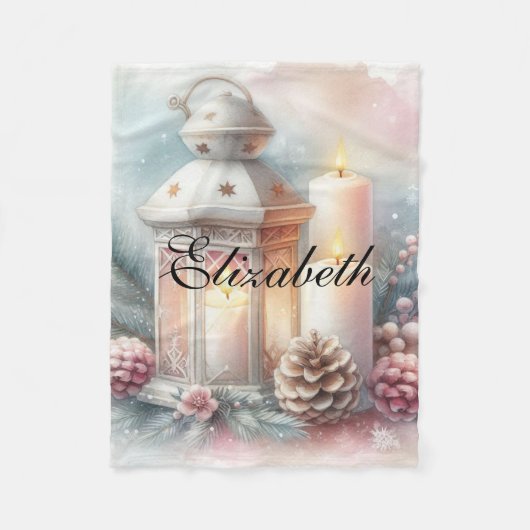 Vintage Weihnachtsklangen und Ornamente Fleecedecke (Vorderseite)