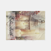 Vintage Weihnachtsklangen und Ornamente Fleecedecke (Vorderseite (Horizontal))