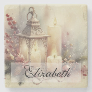 Vintage Weihnachtsklangen und Ornamente Steinuntersetzer