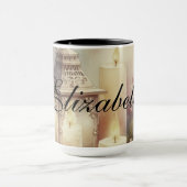 Vintage Weihnachtsklangen und Ornamente Tasse (Zentrum)