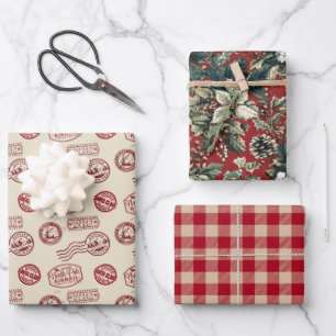 Vintage Weihnachtsklassiker Geschenkpapier Set