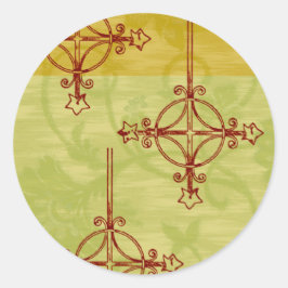 Vintage Weihnachtskleber der 70er Jahre Runder Aufkleber