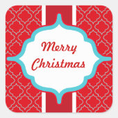 Vintage Weihnachtskleber Quadratischer Aufkleber (Vorderseite)