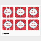 Vintage Weihnachtskleber Quadratischer Aufkleber (Blatt)