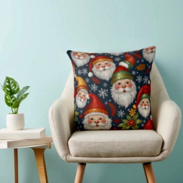 Vintage Weihnachtskollektion Kissen (Throw Pillow 100% polyester heavyweight stretch material. Hidden zipper Made in the USA.
)