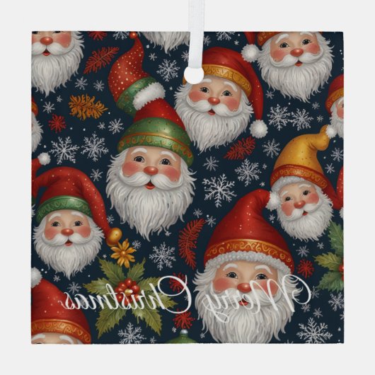 Vintage Weihnachtskollektion Ornament Aus Glas (Rückseite)