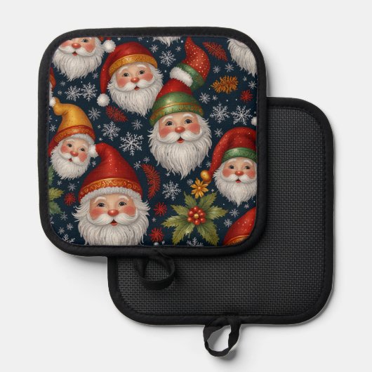 Vintage Weihnachtskollektion Topflappen (Vorderseite/Rückseite)