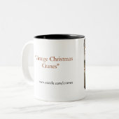 Vintage Weihnachtskräne Zweifarbige Tasse (Vorderseite Links)