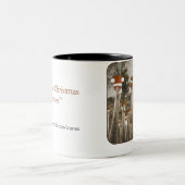 Vintage Weihnachtskräne Zweifarbige Tasse (Mittel)