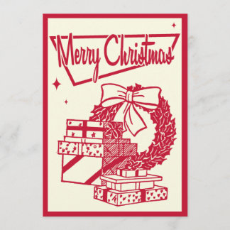 Vintage-Weihnachtskränze-Party-Einladung Einladung