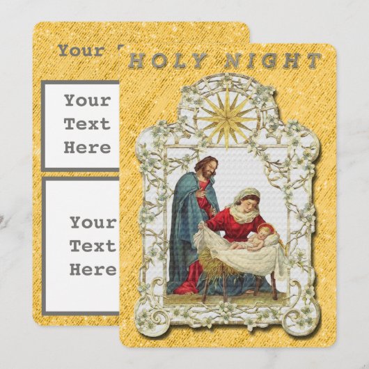 Vintage Weihnachtskrippe Ankündigung (Vorne/Hinten)