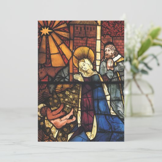 Vintage Weihnachtskrippe der Renaissance Einladung (Stehend Vorderseite)