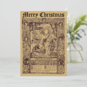 Vintage Weihnachtskrippe im Jugendstil 1898 Feiertagskarte (Stehend Vorderseite)