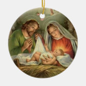 Vintage Weihnachtskrippe Jesus Mary  Keramik Ornament (Vorne)