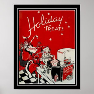 Vintage-Weihnachtsküchen-Druck 11x14 Poster