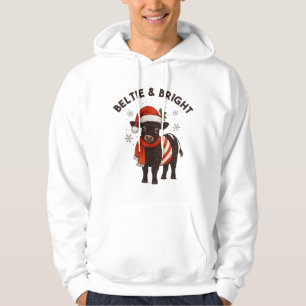 Vintage-Weihnachtskuh Beltie Belted Galloway-Gesch Hoodie