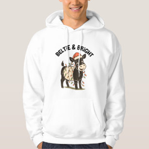 Vintage-Weihnachtskuh Beltie Belted Galloway-Gesch Hoodie