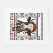 Vintage-Weihnachtskuh hässliches Sweatshirt-Shirt- Fleecedecke (Vorderseite (Horizontal))