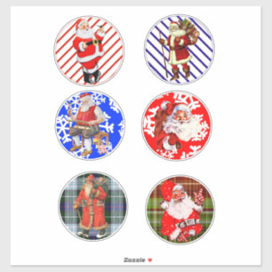 Vintage Weihnachtskunstzirkel des Weihnachtsmannes Aufkleber