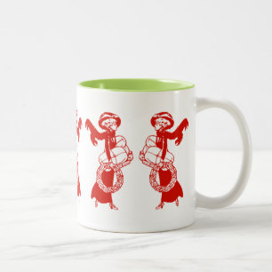 Vintage Weihnachtsläden Zweifarbige Tasse
