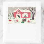 Vintage Weihnachtslandschaft Gruß Stickers (Tasche)